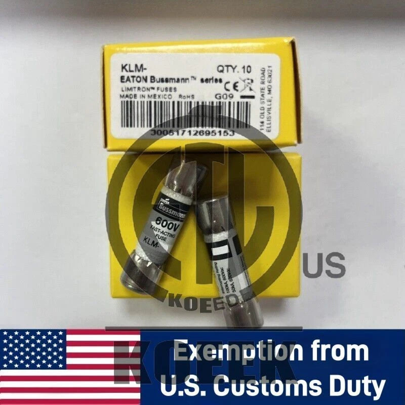 Bussmann-KLM-3/4 10PCS KLM0.75 0.75A 600V Fast Acting Fuse