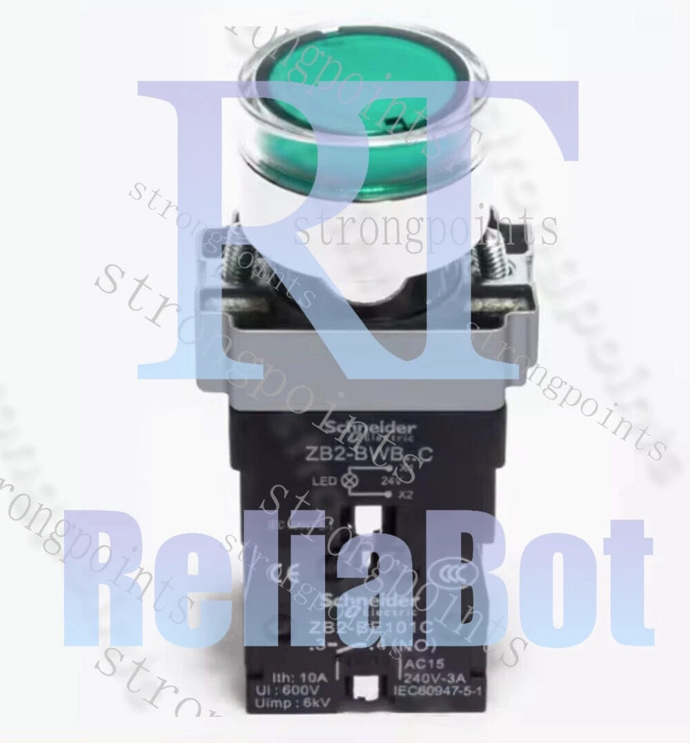 ZB2-BWB..C with Flush Button Green 1 Normally Open 24V Self Resetting XB2BW33B1C