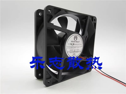 PELKO Motors K1238X24BPLXY-7 DC24V 1.207A 12CM 2-Wire Inverter Cooling Fan