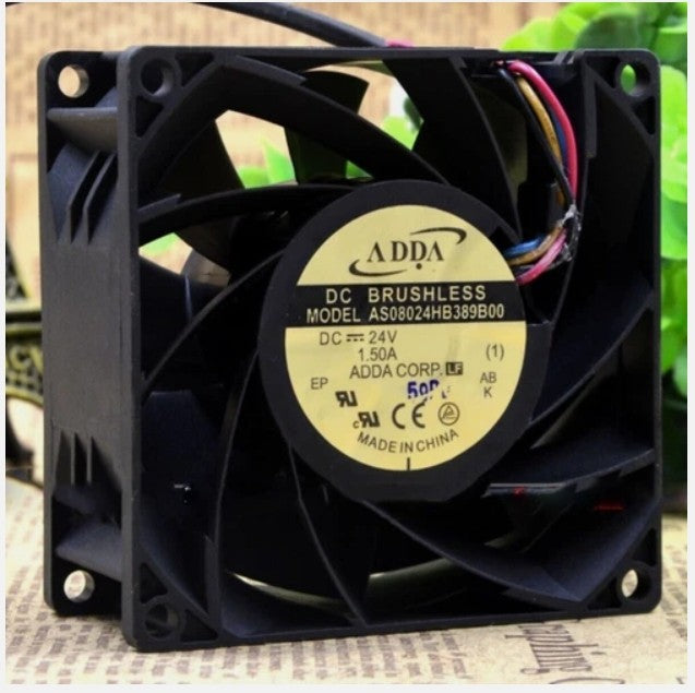 new 1X ADDA AS08024HB389B00 Industrial Cooling Violent Fan 24V 1.5A 8038 8cm 4-wire