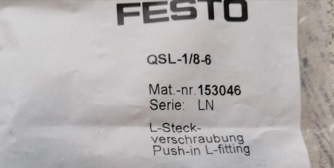 10PC FESTO Threaded plug 153336 QSML-1/8-6 Free