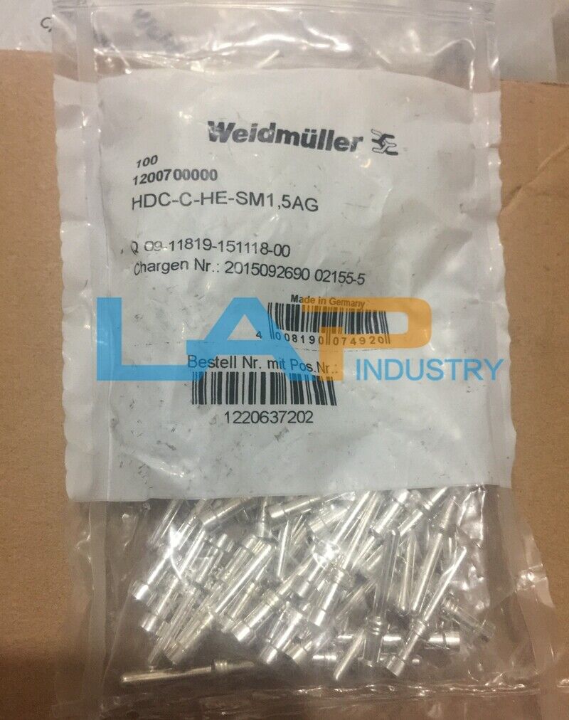 100 Pcs Weidmuller HDC-C-HE-SM1.5AG Heavy-Duty Connector Package - WEIDMULLER