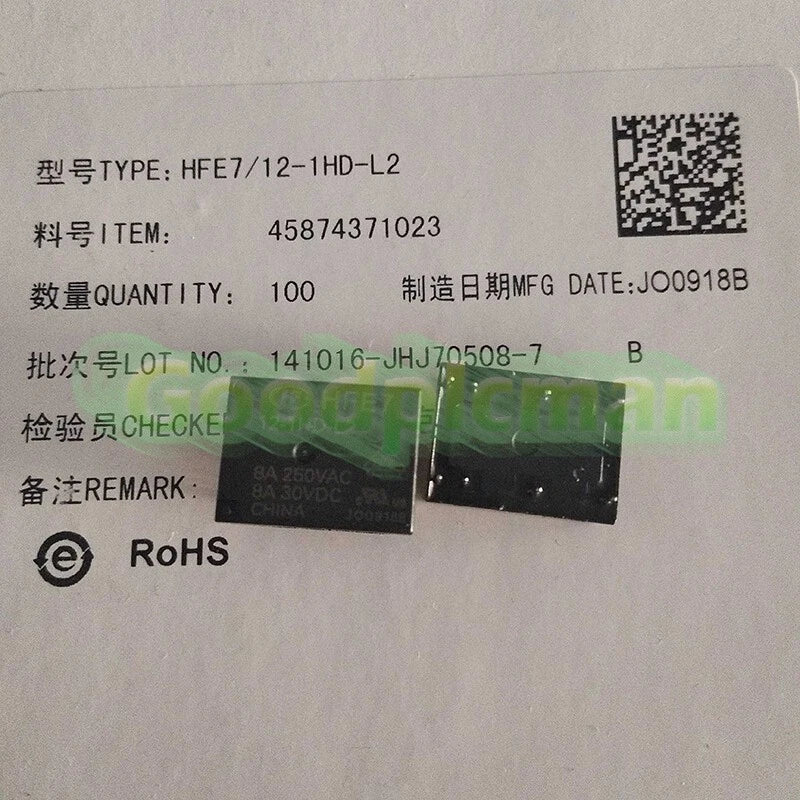 5Pcs HONGFA HFE7-12-1HD-L2 HFE7/12-1HD-L2 High Power Relay 8A 8 Pins