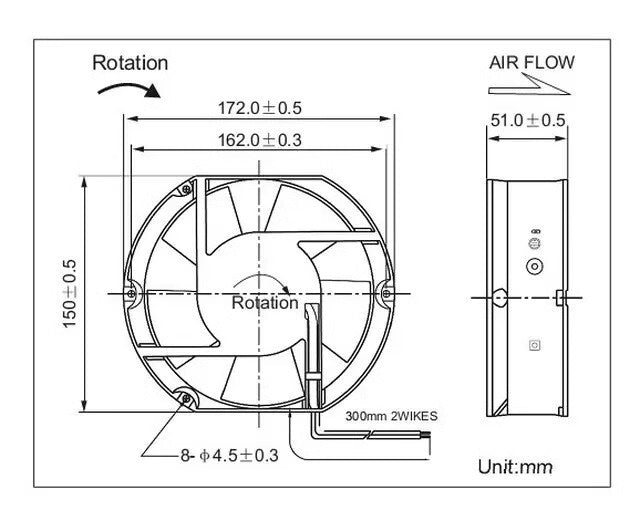 SANJUN SJ1725HD2 DC12V 2.4A DC Large Airflow Cooling Fan
