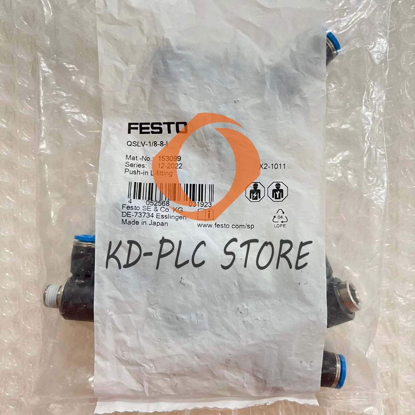 10 pcs/bag FESTO QSLV-1/8-8-I 153099 push-in L-fitting connector