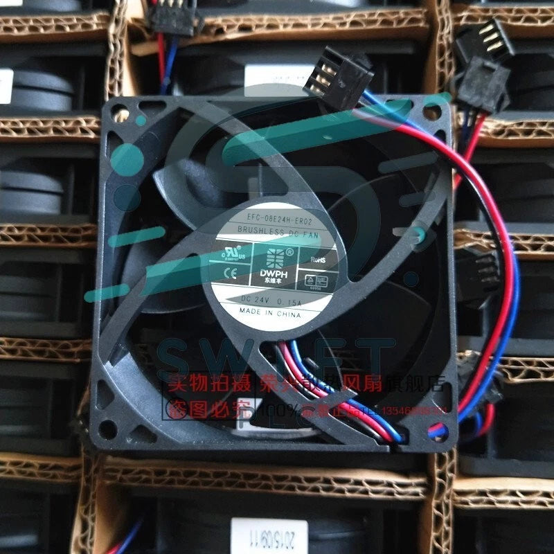 1 PCS DWPH Fan EFC-08E24H-ER02 DC24V 0.15A 8025 8CM 3 wire cooling fan