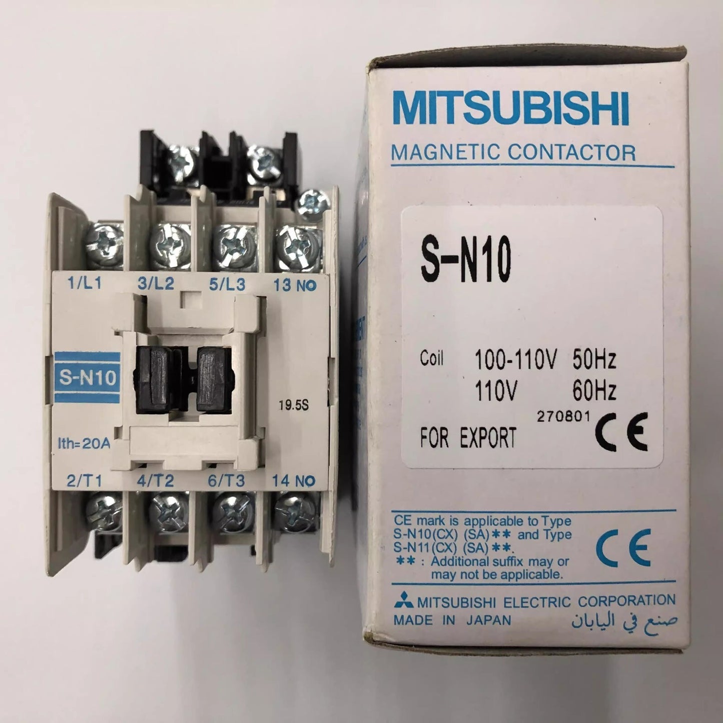 1PCS for Mitsubishi S-N10 AC110V 3-Pole AC Contactor
