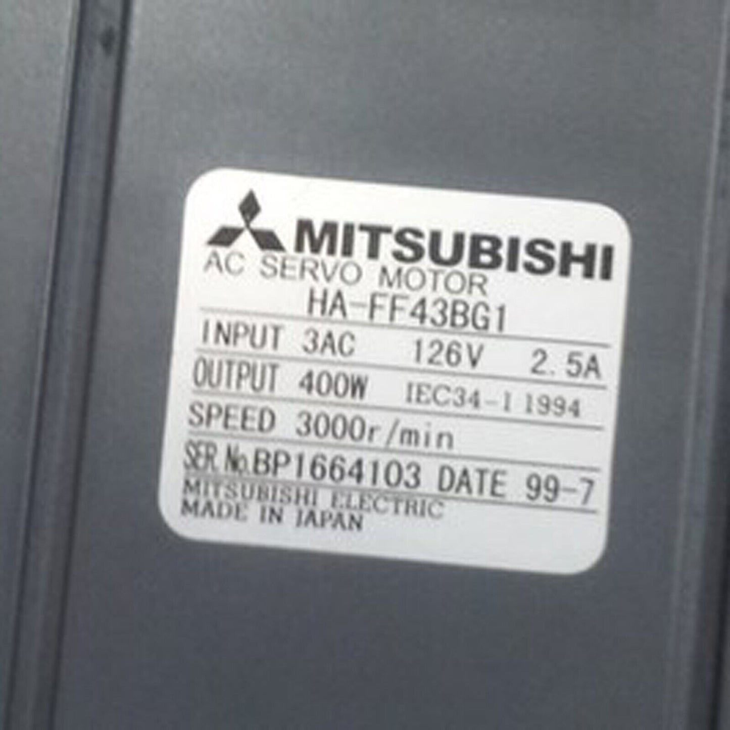HA-FF43BG1 AC Servo Motor Fast Ship - MITSUBISHI