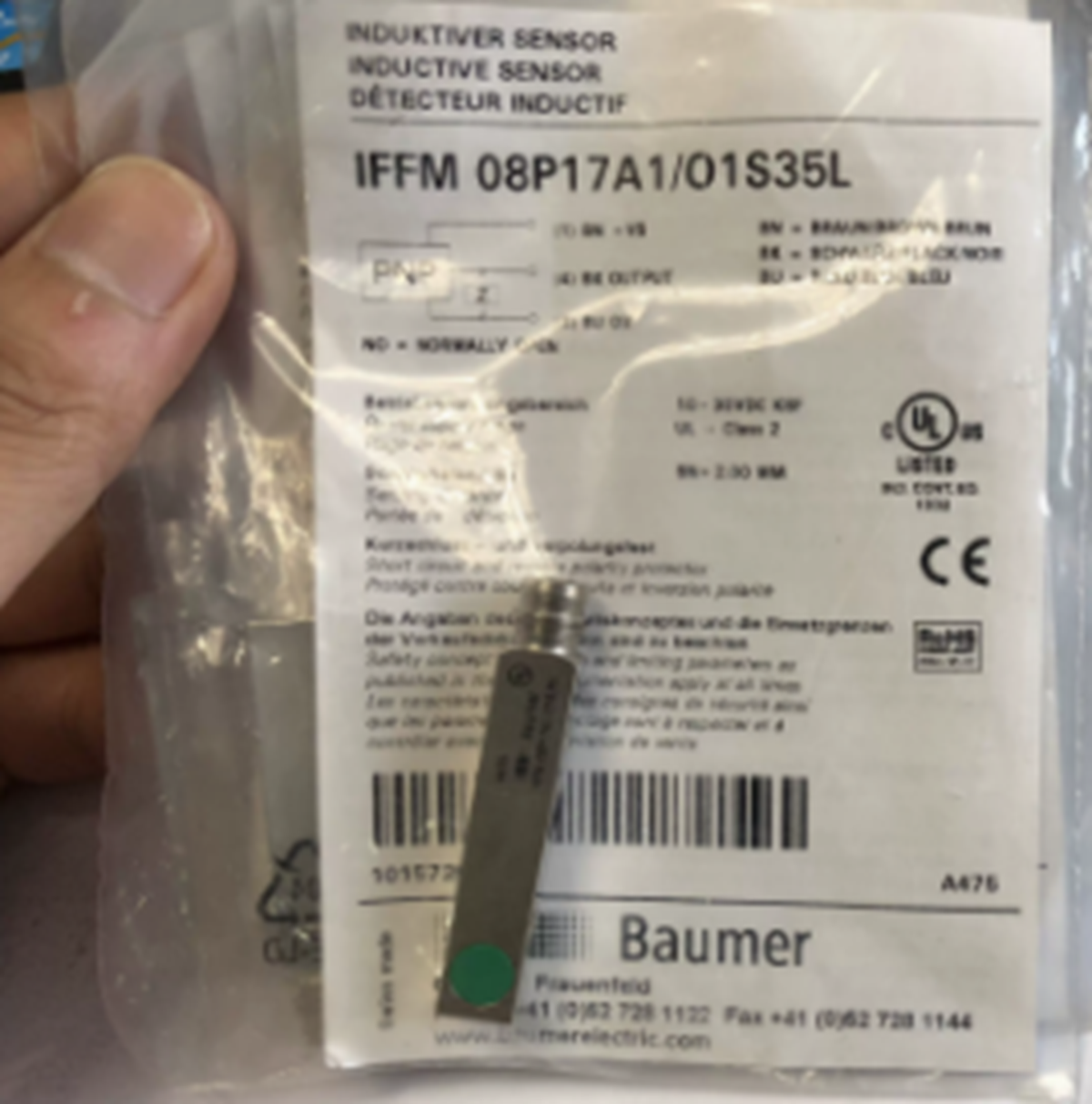 BAUMER IFFM 08P17A1/01S35L INDUSTRY PROXIMITY SWITCH - BAUMER