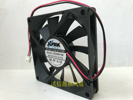 new 1 PCS XINRUILIAN Fan RDH8015B DC12V 0.17A 8015 80*15MM 2 Pin Cooling fan - XINRUILIAN