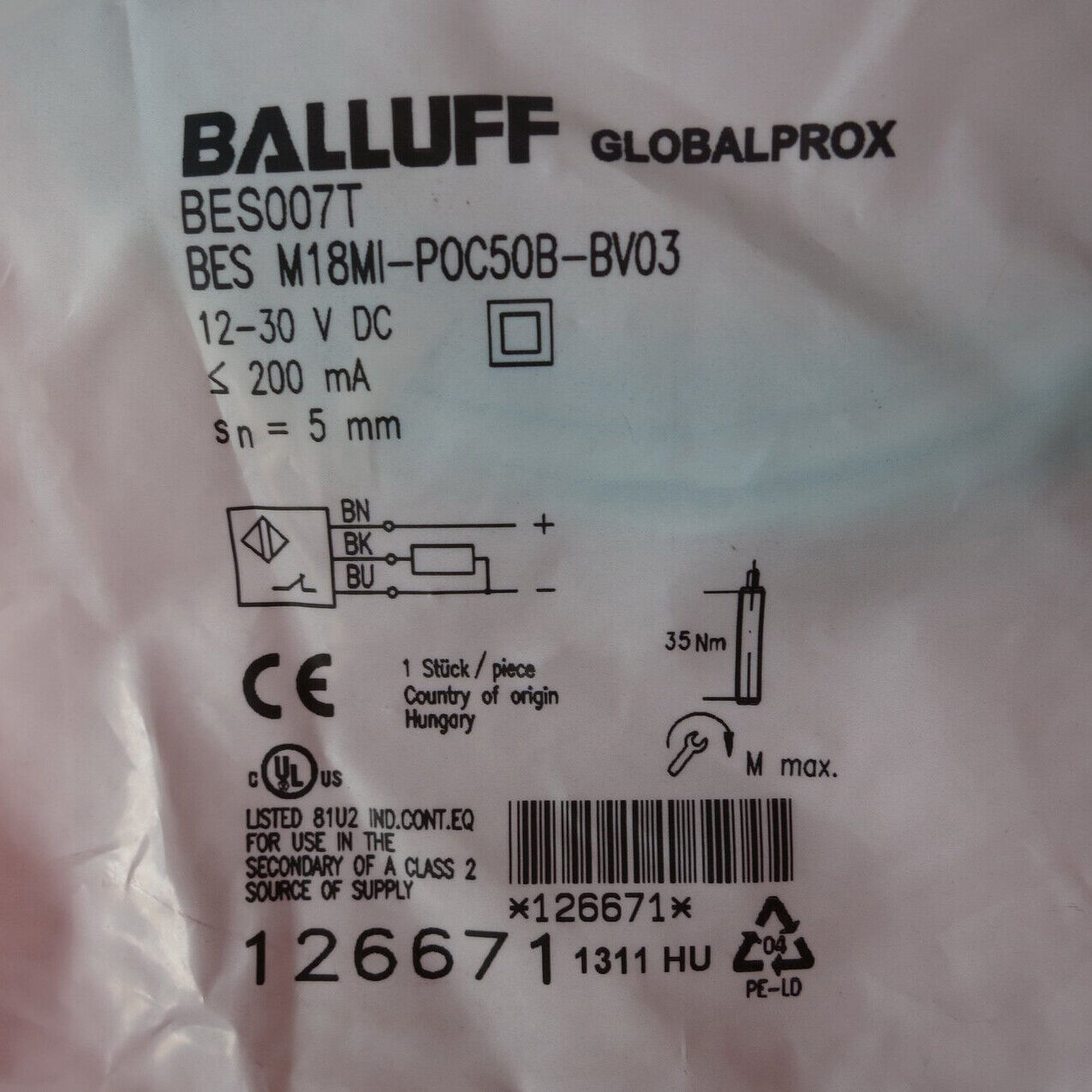 1PC BALLUFF Proximity Switch BES M18MI-POC50B-BV03 Fast - BALLUFF
