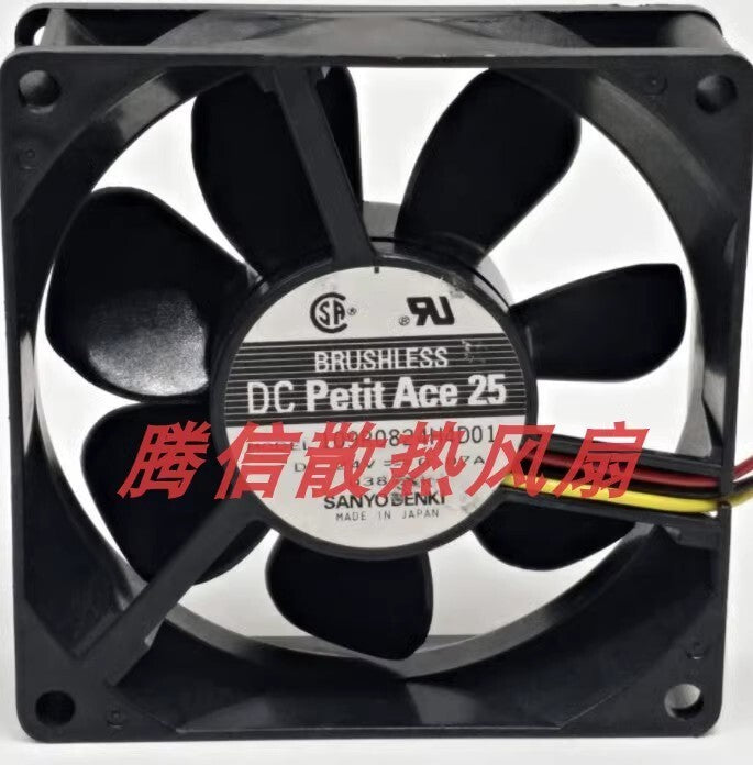 SANYO 109R0824H4D01 8025 DC24V 0.07A 8CM 3-Wire Inverter Cooling Fan