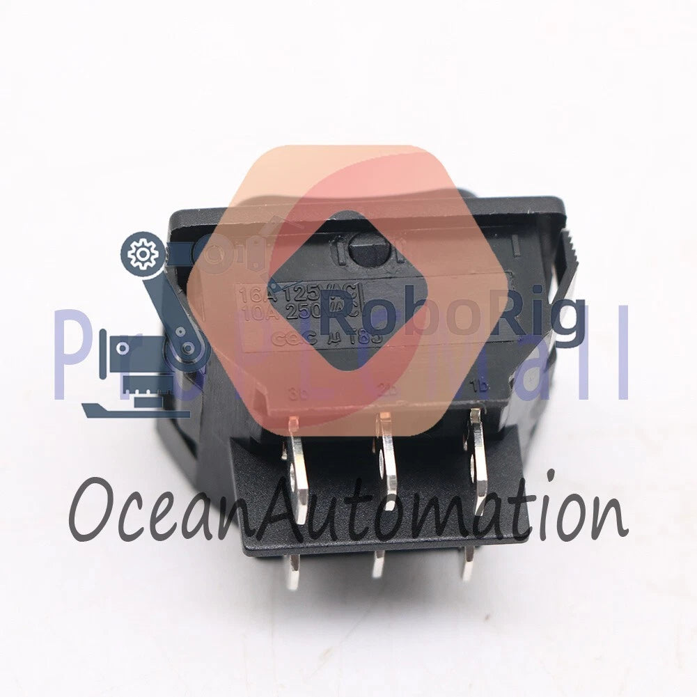 SCI R13-87 6 Pins 10A 250VAC Rocker Switch Double Side Self-Reset 1x