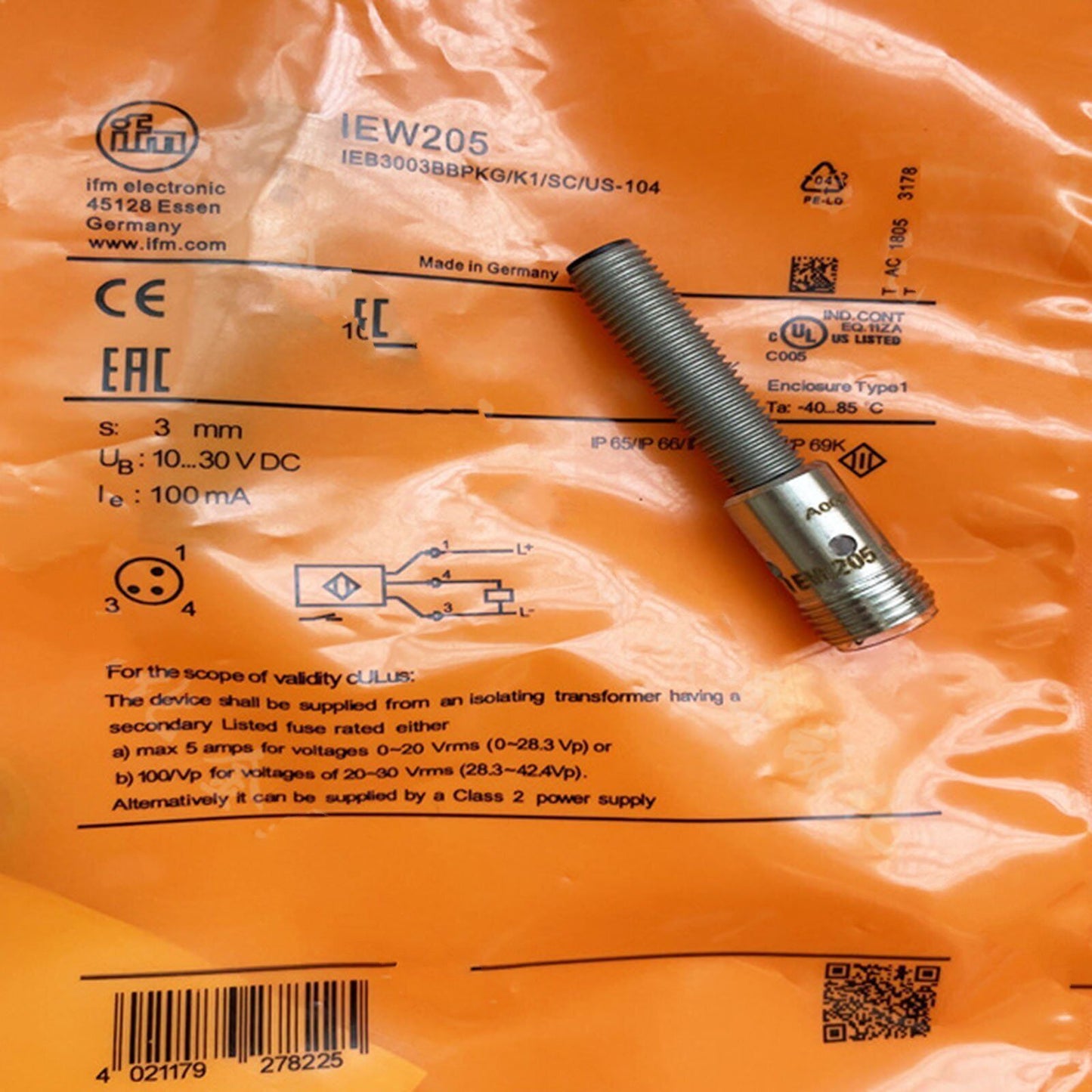 1PC For IFM IEW205 Inductive Sensor Free Shipping