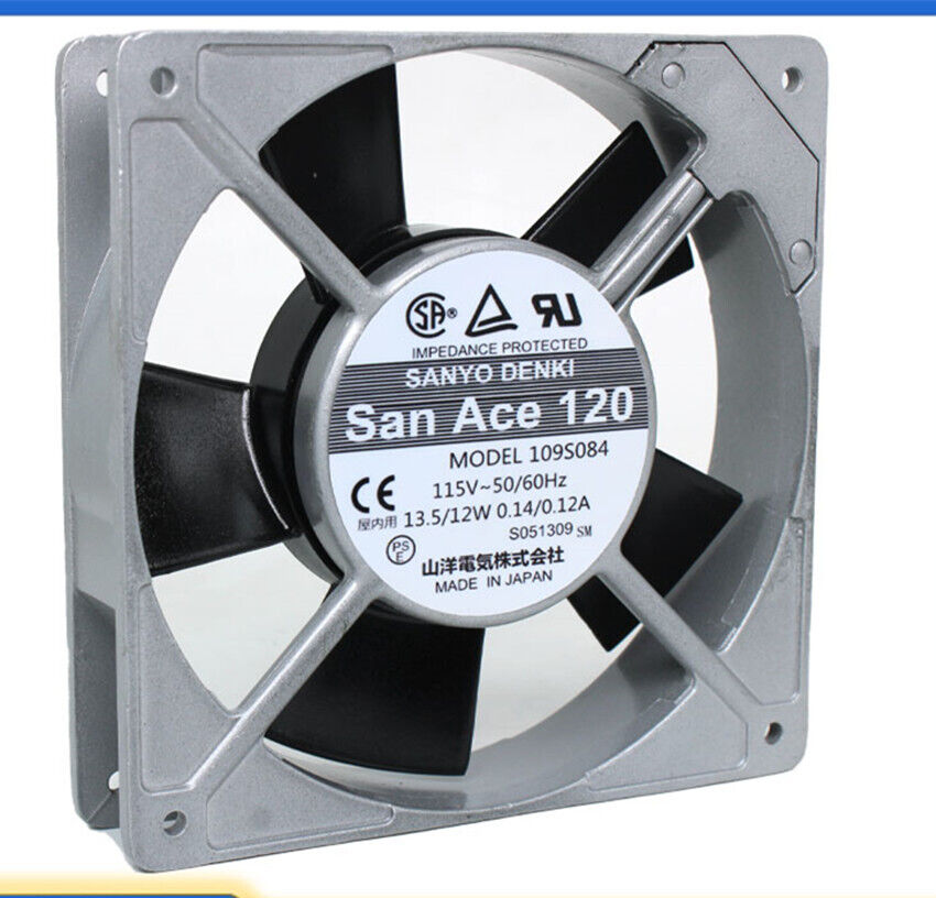 new SANYO 109S084 115V 13.5/12W 0.14/0.12A 120*120*25 Industrial Fan Metal Frame - SANYO