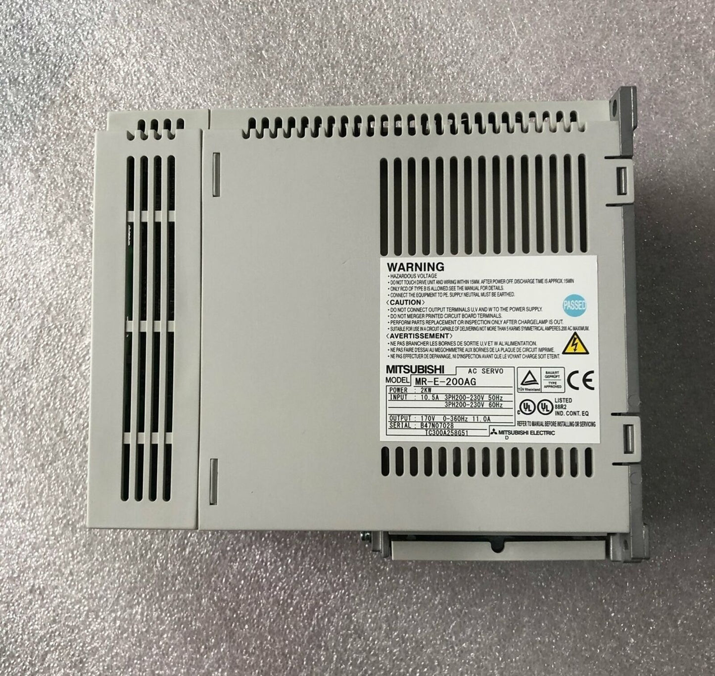 Used Mitsubishi AC Servo Driver MR-E-200AG – Tested and in Good Condition - MITSUBISHI