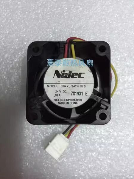 NIdec D04XL-24TH 07B 4028 DC24V 0.18A 4CM 3-Pin Inverter Cooling Fan