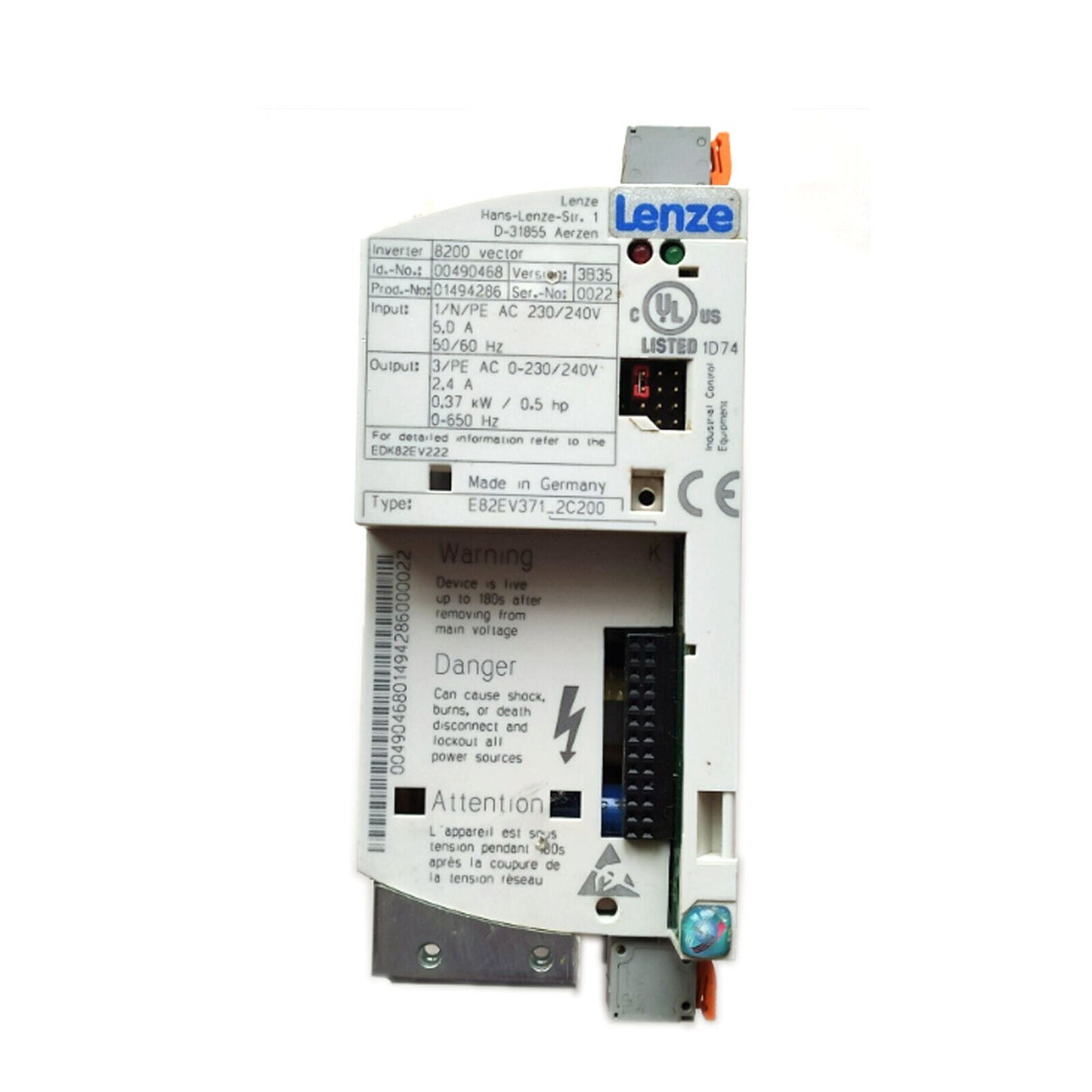 LENZE E82EV371-2C200 E82EV371K2C200 Vector Inverter 0.37KW 220V - LENZE