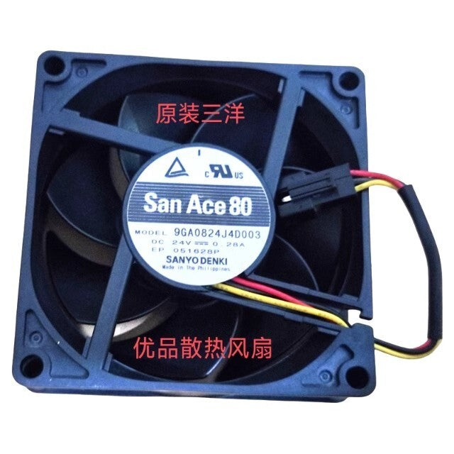 Sanyo 9GA0824J4D003 DC24V 0.28A 80MM 3-Pin Inverter Cooling Fan