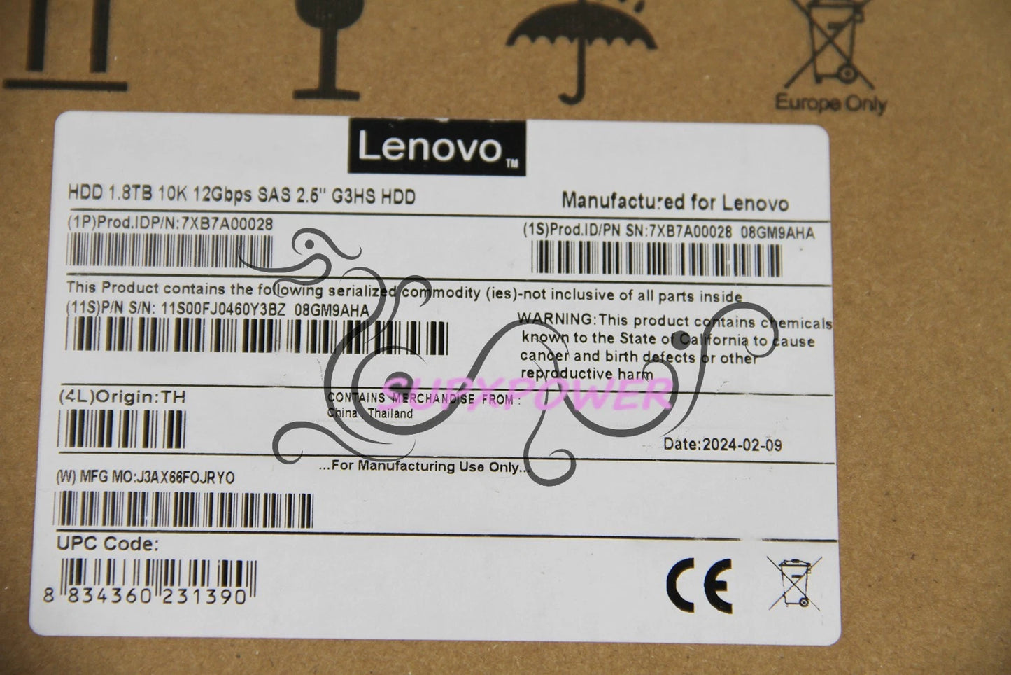 Lenovo ThinkSystem 00YK017 7XB7A00028 2.5" 1.8TB 10K SAS 12G Hard Drive #su