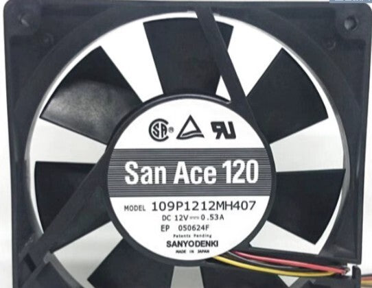Sanyo 109P1212MH407 12V 0.53A 12025 12cm 4-Wire Cooling Fan