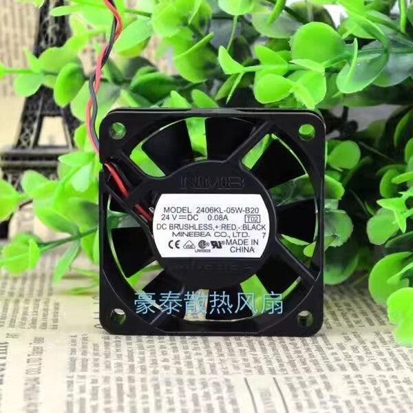 NMB 2406KL-05W-B20 6015 DC24V 0.08A 2-Wire Inverter Cooling Fan