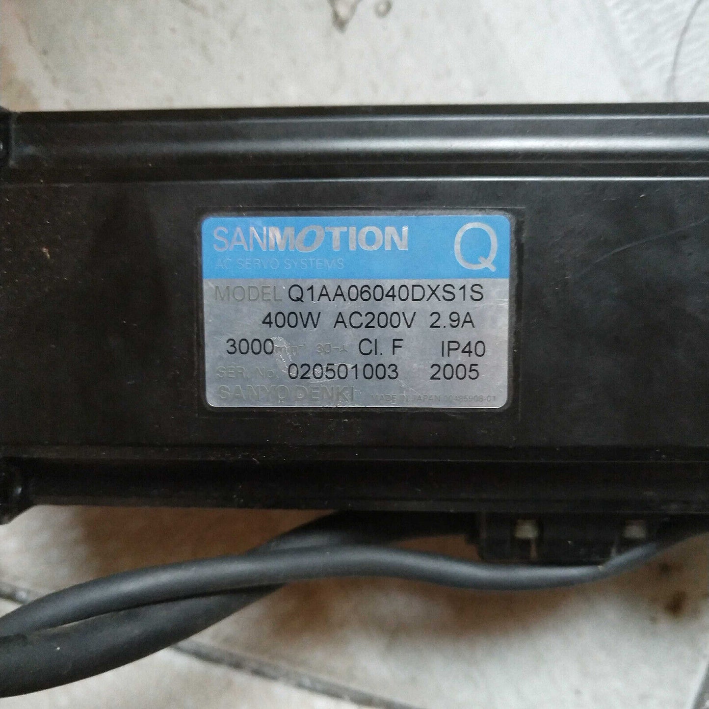 used 1PCS For SANYO Servo Motor Q1AA06040DXS1S - SANYO
