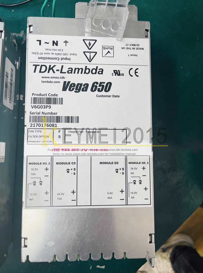 Used TDK-LAMBDA Vega 650 Power Supply V6G03P9 - TDK-LAMBDA