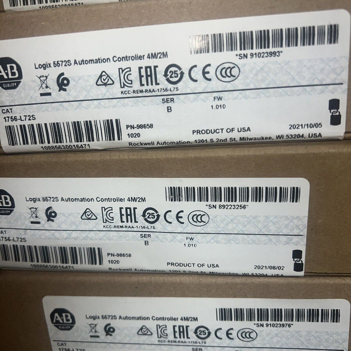 GuardLogix Controller 1756-L72S: Factory Sealed, 4MB Storage - GUARDLOGIX