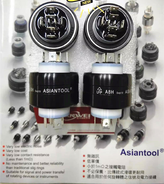 new 1pcs Asiantool Mercury Conductive Slip Ring A8H 8Poles 4/30A Rotary Connector - ASIANTOOL