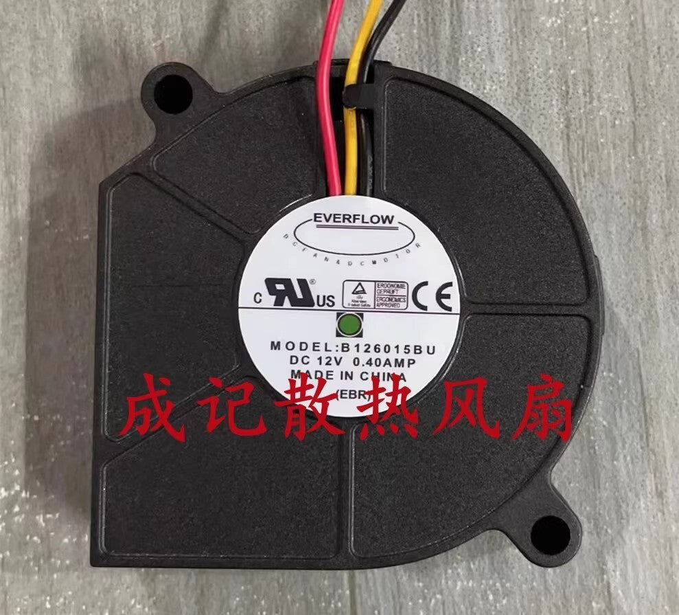 EVERFLOW B126015BU DC12V 0.40A 6CM 3-Wire CPU Turbo Cooling Fan