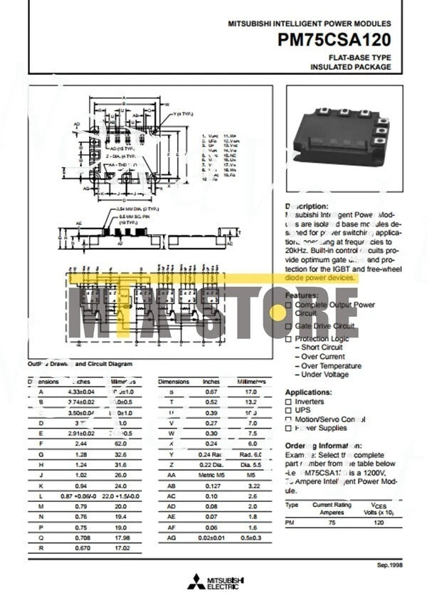 1PCS MITSUBISHI Module PM75CSA120 PM75CSA-120 Quality Assurance
