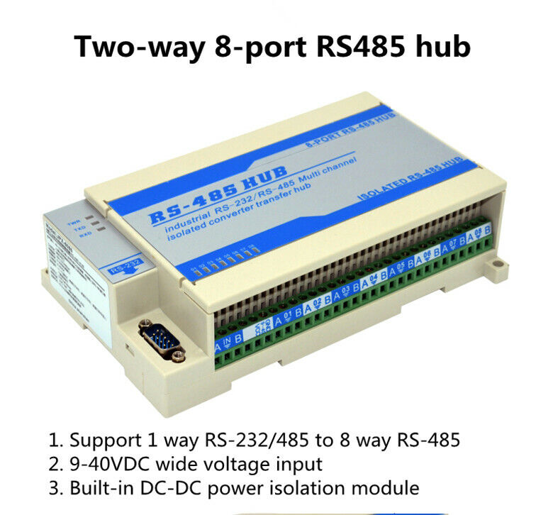 new Lightning protection type two-way eight-port RS485 hub hub repeater 9-40V DC - INNOVATIVE ELECTRONICS