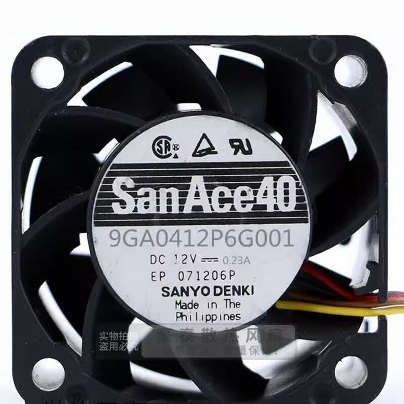 SANYO 9GA0412P6G001 DC12V 0.23A 40*40*20MM 4-Wire Silent Cooling Fan