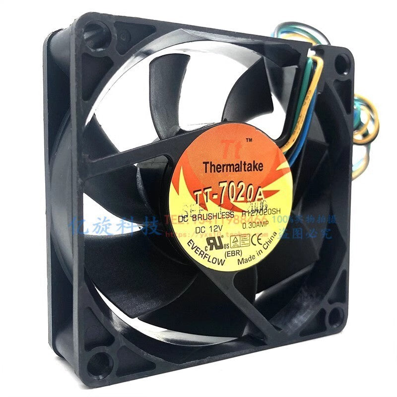1PCS TT-7020A R127020SH 7020 DC12V 0.30A 7CM 4-Wire Silent Cooling Fan