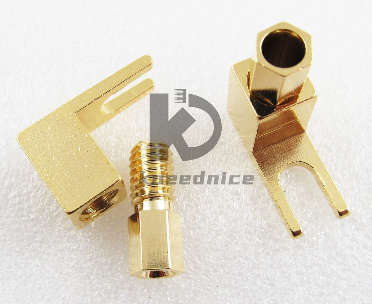 10pcs Mcintosh Amp Eico tube Adapters Gold Plated Copper Spade Banana Fork plug