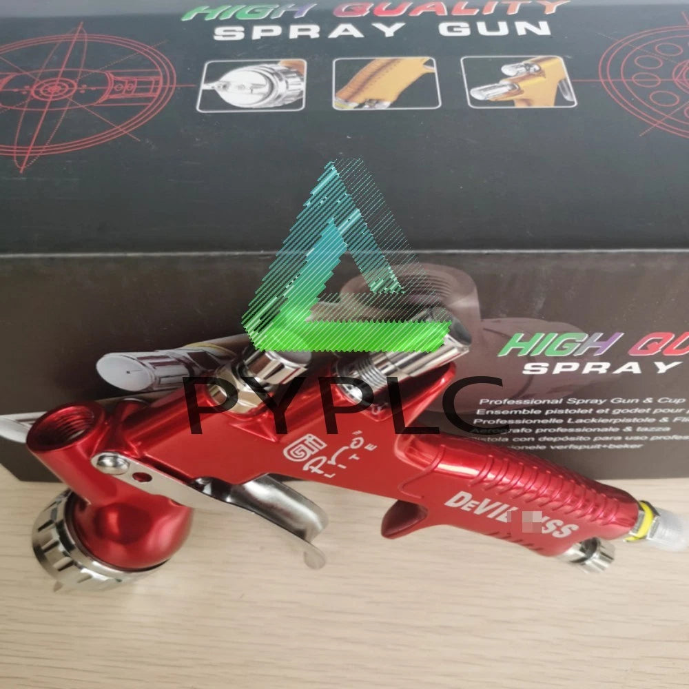 Red Spray Gun GTI PRO LITE 1.3mm Nozzle LVMP 600ml cup for Devilbiss
