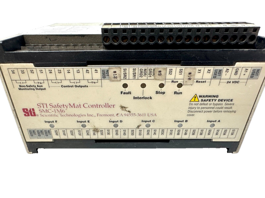 used STI SMC-1M6 SafetyMat Controller *Missing 1 Terminal* - STI
