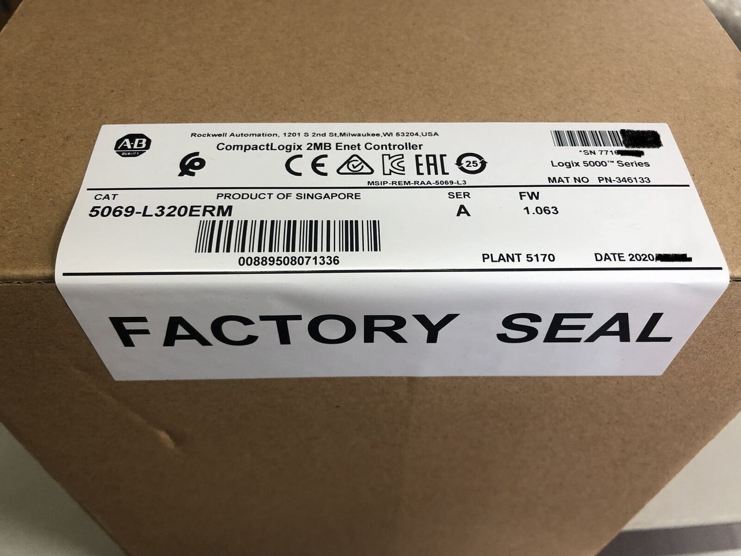 Allen Bradley 5069-L320ERM CompactLogix 5380 Controller - ALLEN BRADLEY