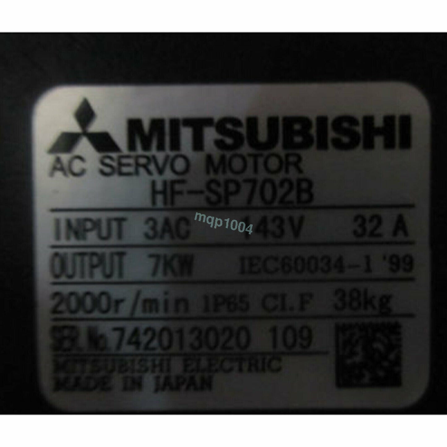 Mitsubishi HF-SP702B Servo Motor - High Performance - MITSUBISHI