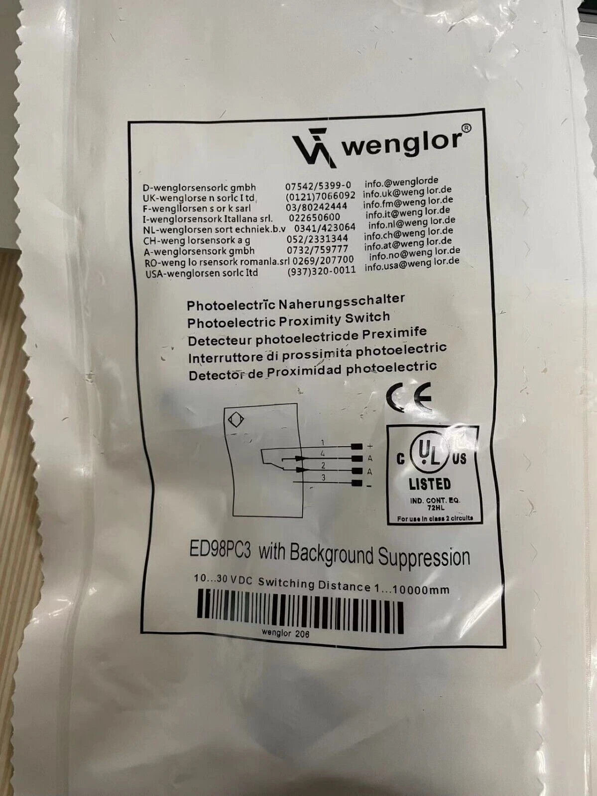 1PCS Wenglor ED98PC3 Photoelectric switch