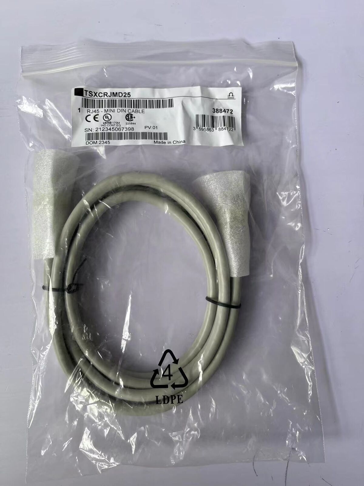 new Schneider TSXCRJMD25 Mini DIN for PLC RJ45 Programming Cable - SCHNEIDER
