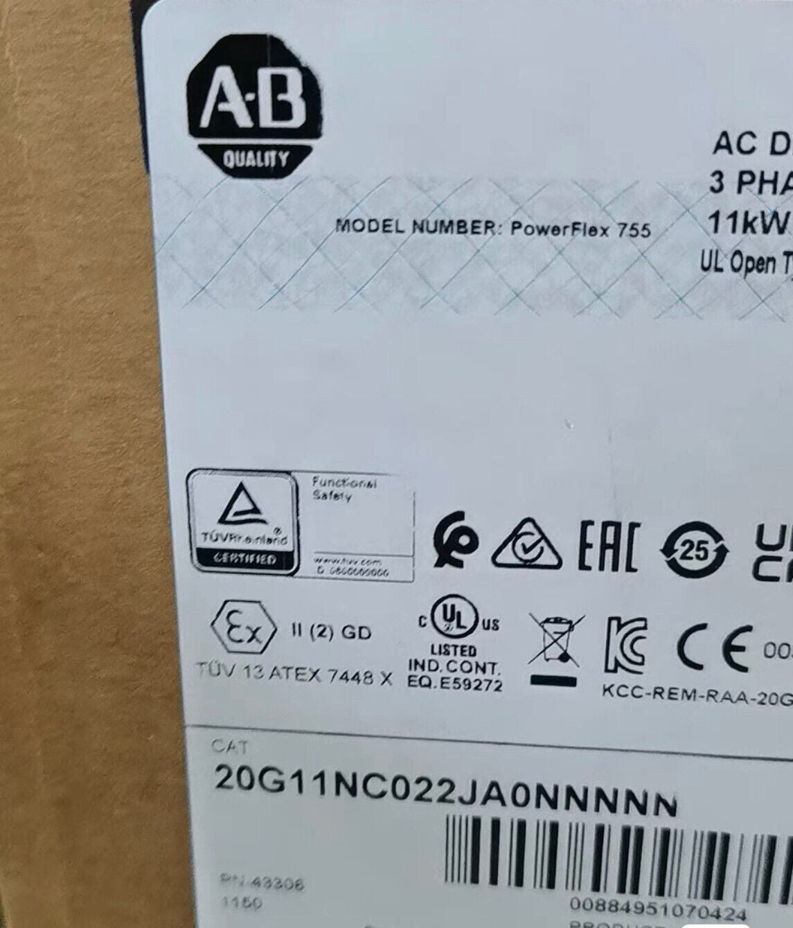 Allen-Bradley 20G11NC022JA 755 AC Drive PowerFlex AC Drive 20G11NC022JA - ALLEN-BRADLEY