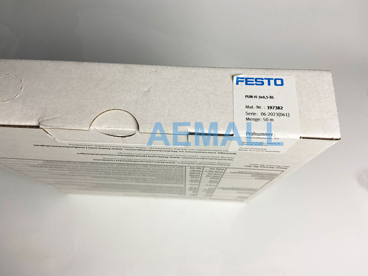 Festo PUN-H-3X0,5-BL 197382 Plastic Tubing 50 meters