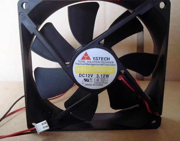 Y.S.TECH FD1293259B-21 9025 DC12V 3.12W 9CM 2-wire silent cooling fan