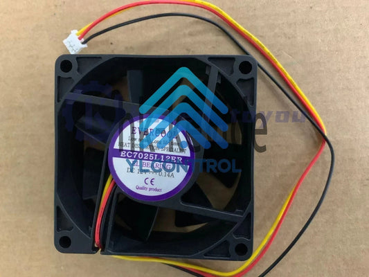 1PCS EVERCOOL EC7025L12ER 7cm 7025 12V 0.14A 3-wire cooling fan