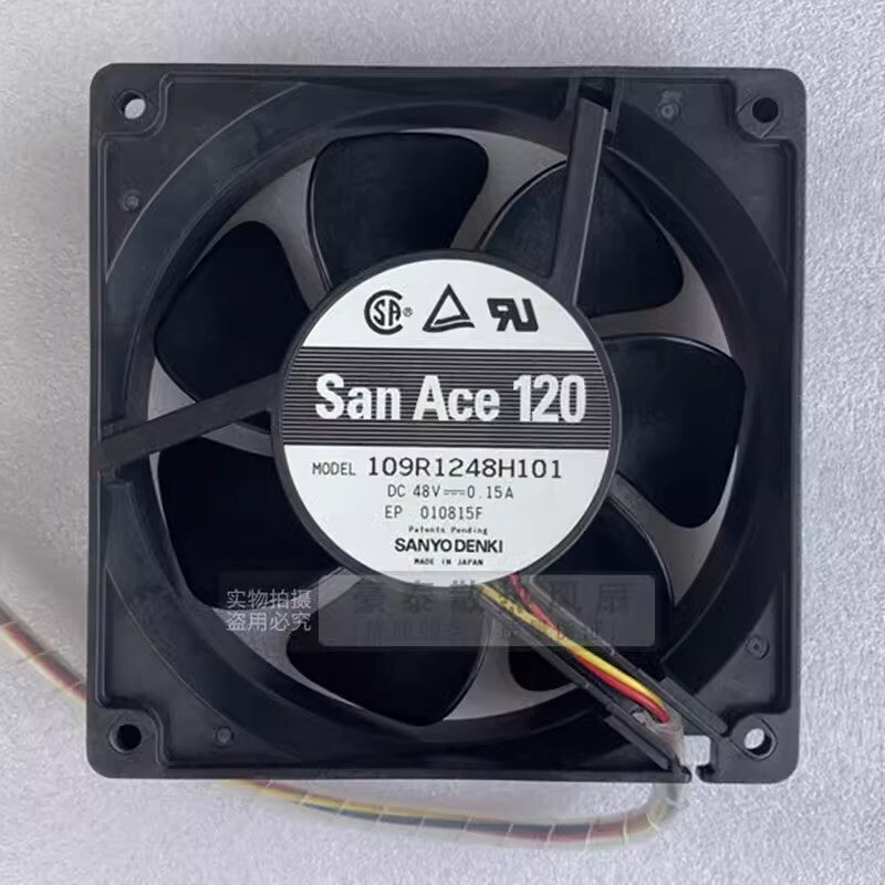 Sanyo 109R1248H101 DC48V 0.15A 12CM 3-Wire Silent Cooling Fan