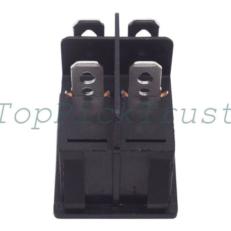 5PCS KCD4-201N-B 4pin 2-position Boat Type Rocker Switch 30A250V Green with Lamp
