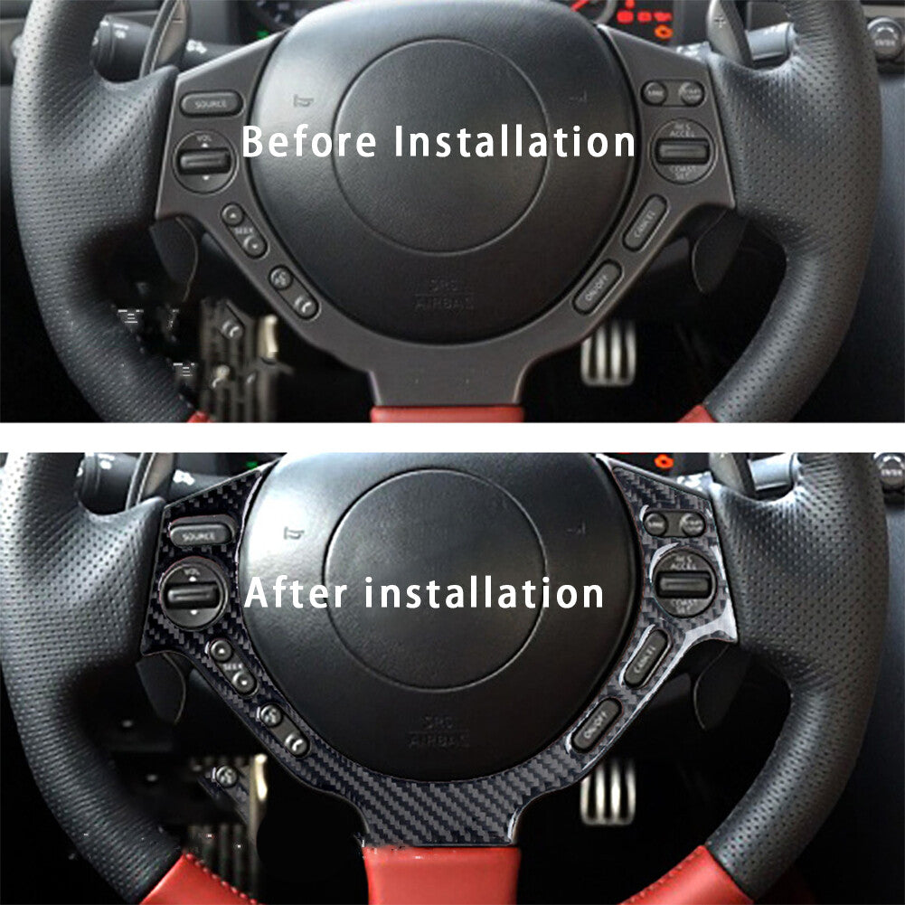 For 09-16 Nissan GTR R35 Matte Dry Carbon Fiber Steering Wheel Center Trim