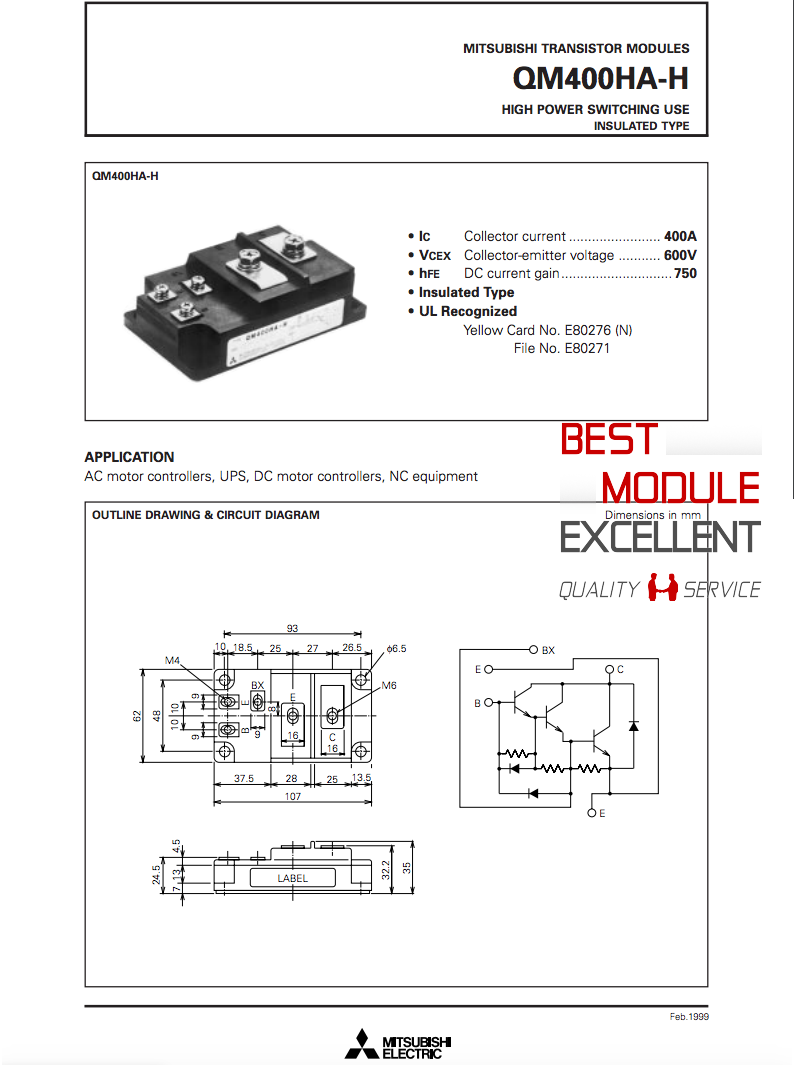 new 1PCS MITSUBISHI QM400HA-H power supply module Quality Assurance - MITSUBISHI